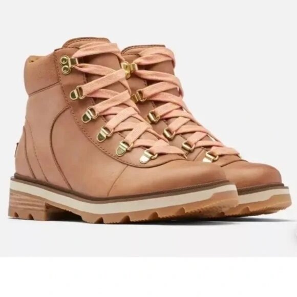 Sorel Women's Lennox Waterproof Hiker Boot in VELVET TAN/GUM, Size 9 - Picture 1 of 6